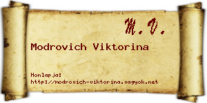 Modrovich Viktorina névjegykártya